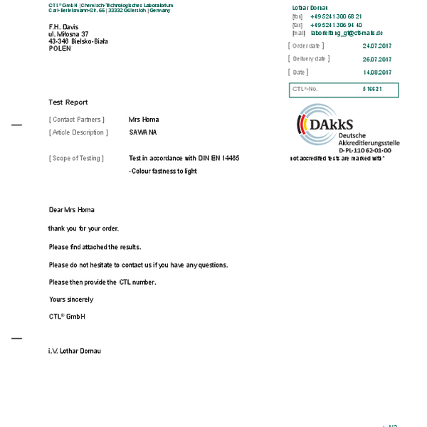 sawana - colour fastness to light EN ISO 105 BO2